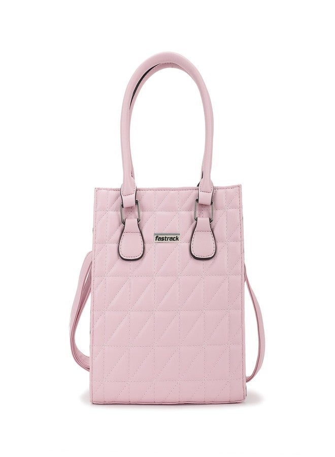 Fastrack Quilted Satchel | Faux-Leather Women’s satchl | Satchel bag with Detachable Sling & Utility Pockets - Image 1